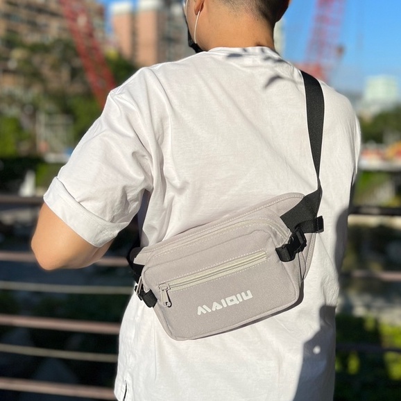 【MQ】潮流胸包-軍綠色 腰包 斜跨包 兩用包 斜肩包 霹靂包 外送員 潮流 輕便 情人節 禮物, , large