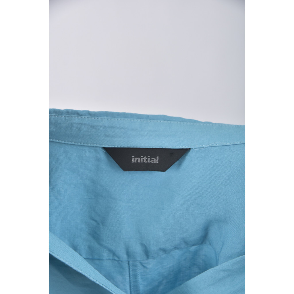 (L) 【金莎私服】initialV領藍色長袖上衣二手衣, , large