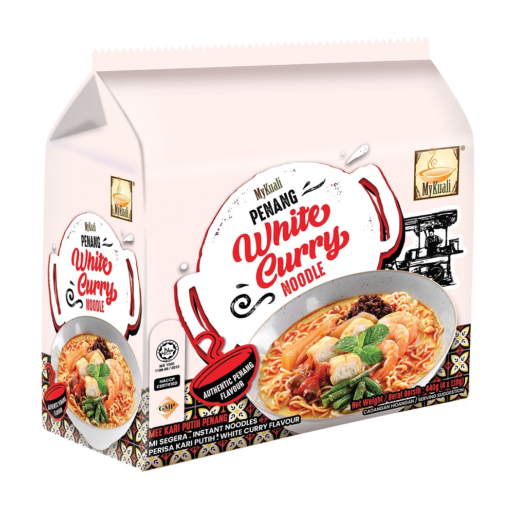 Mykuali檳城白咖哩風味麵袋裝4入, , large