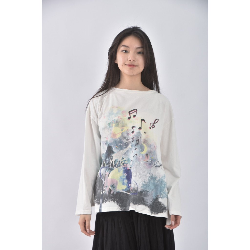 (M) scolar棉質純棉白色長袖上衣二手衣, , large