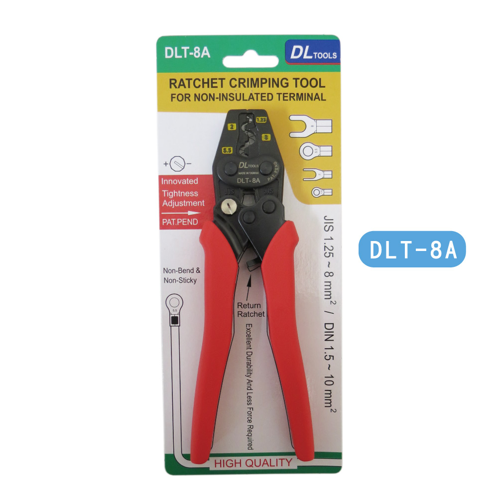 Miniature ratchet terminal pliers - 8 square millimeters, , large