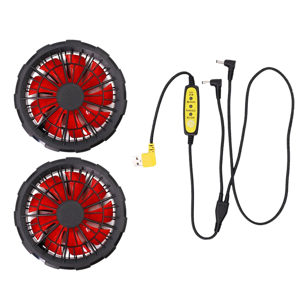 Air conditioning fan/5V to 12V booster cable + 2 x 12V brushless fans, , large