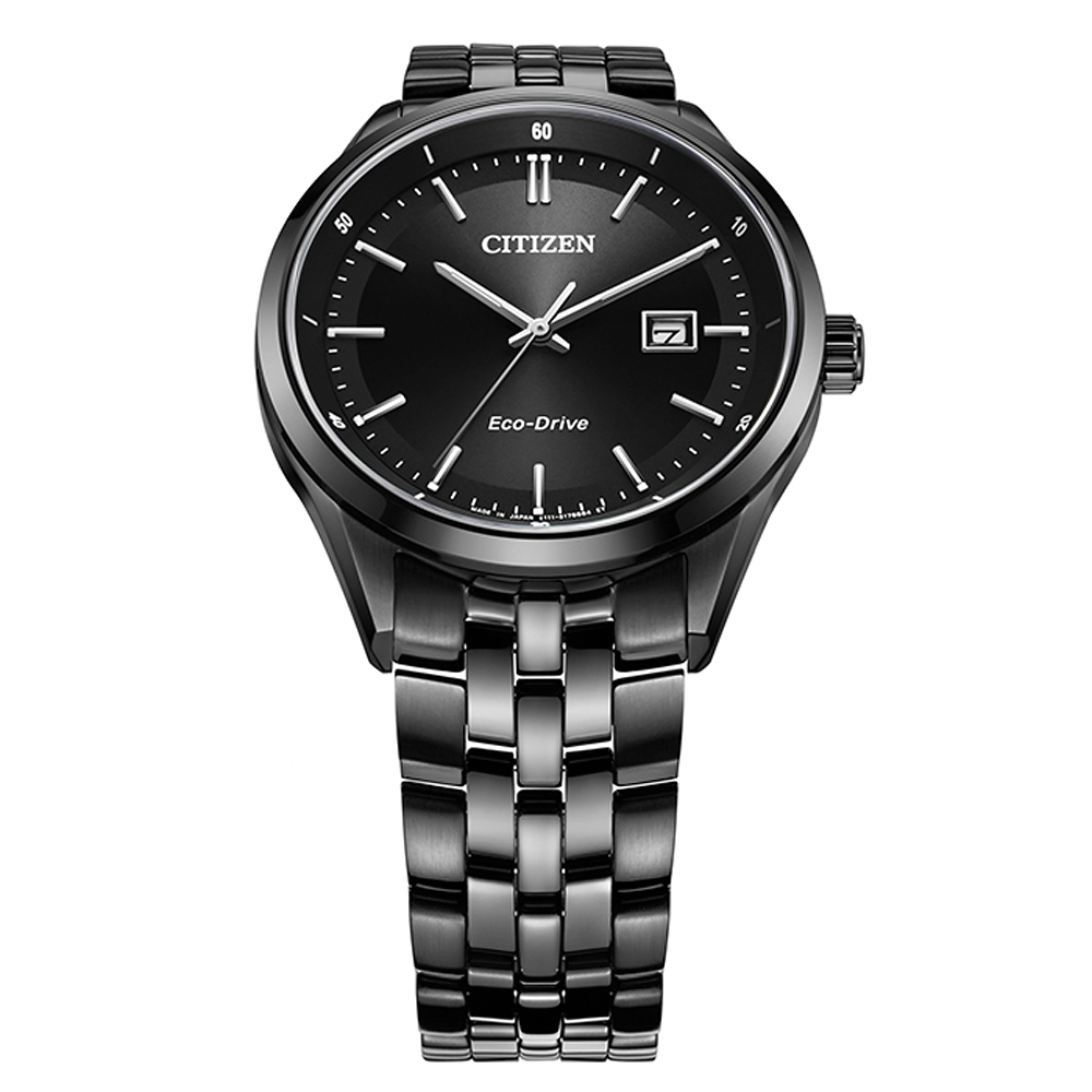 CITIZEN 星辰 光動能城市手錶-黑 BM7565-80E, , large