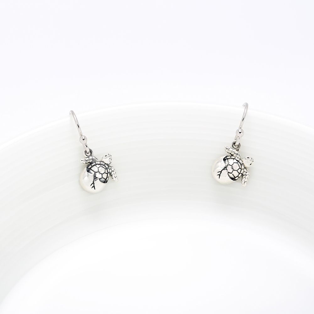 【Angel & Me】Baby Sea Turtle birth s925 sterling silver earrings birthday gift, , large