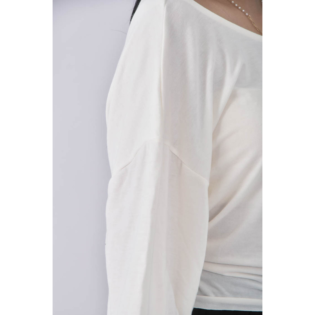 (L) design by eagle低胸白色短袖上衣二手衣, , large