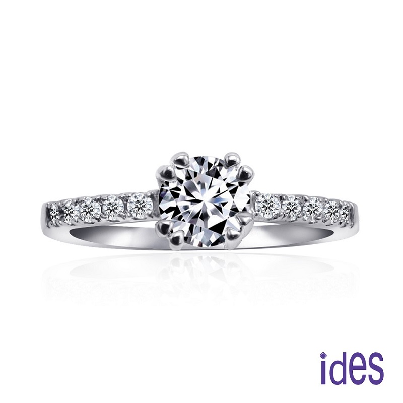 [ides愛蒂思] 日系設計鉑金PT950精選50分F/VS1八心八箭頂級3EX車工鑽石戒指求婚結婚鑽戒/古典八爪  (戒圍請於訂單備註), , large