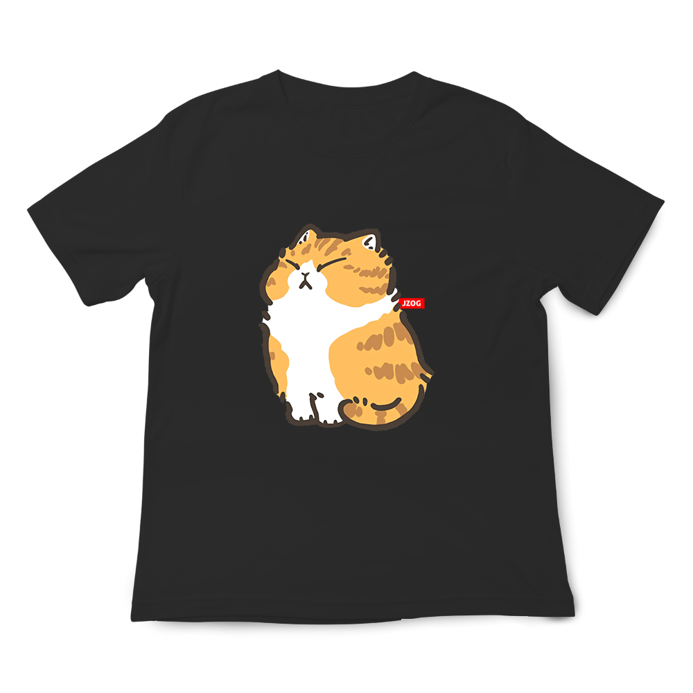 JZ TEE 貓咪&柴犬-吹風扇 印花短袖T恤, , large