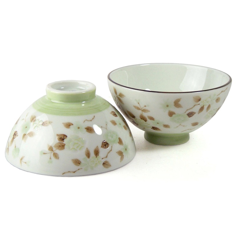 [豐名日本餐具] 4.0"碗  牡丹花 綠 / C04RB0-197-3