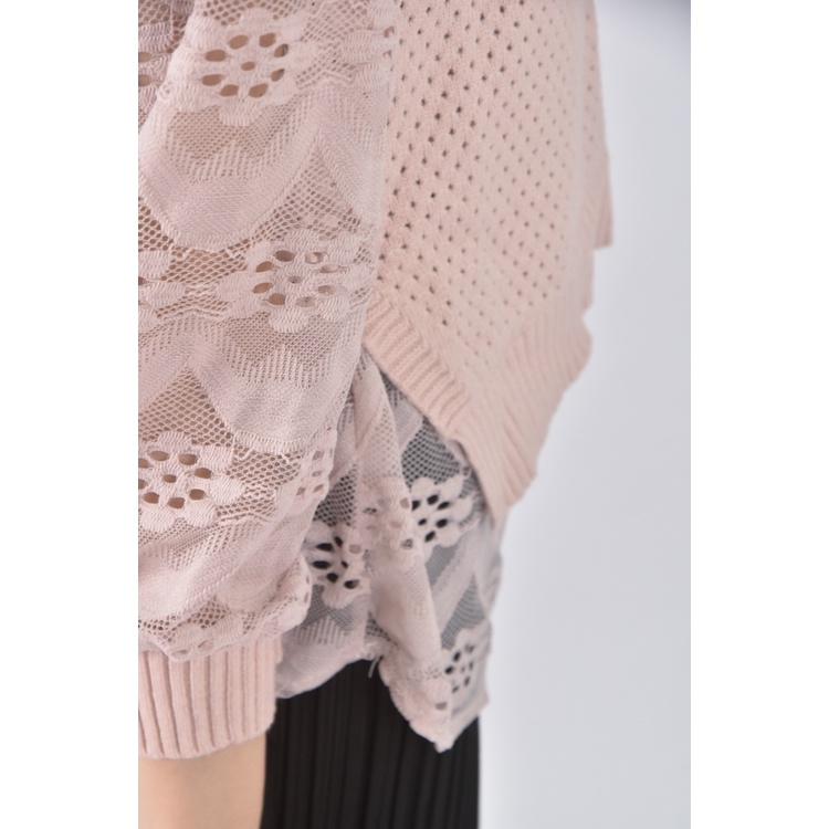 (S) 質感兩件式粉色長袖上衣二手衣, , large