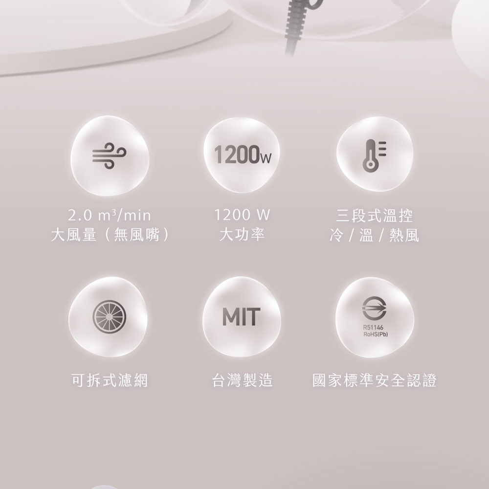 KOLIN 歌林 負離子吹風機 KHD-DS1205, , large