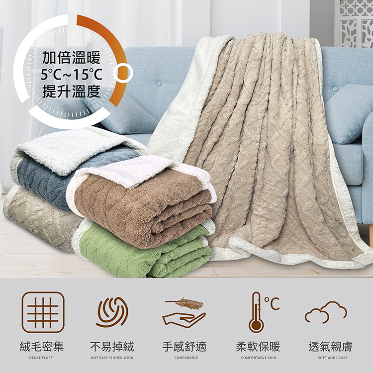 INDIAN_塔夫絨多用途羊羔毯-顏色隨機出貨