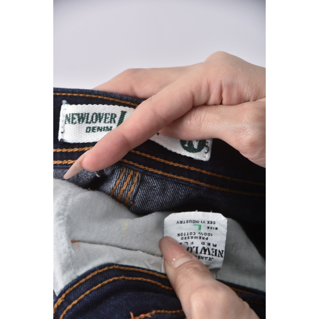 (XL) newlover industry丹寧牛仔棉質純棉藍色長褲二手衣, , large