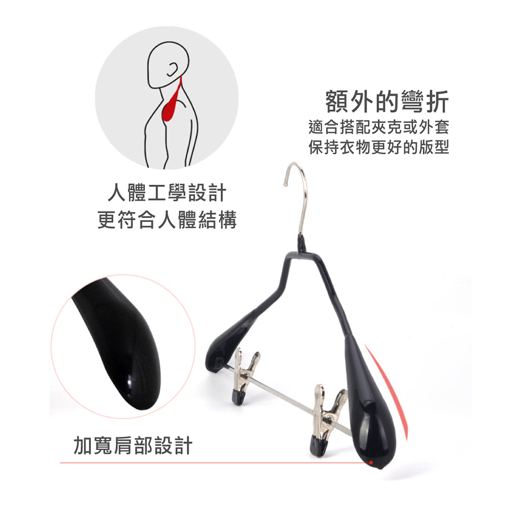 【德國MAWA】德國原裝進口 無痕止滑 專業時尚套裝衣架42cm 10入/白, , large