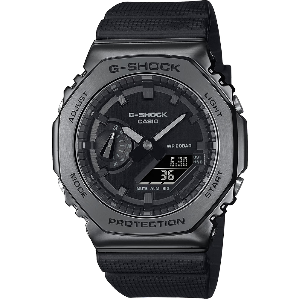 CASIO 卡西歐 G-SHOCK 八角雙顯手錶 GM-2100BB-1A