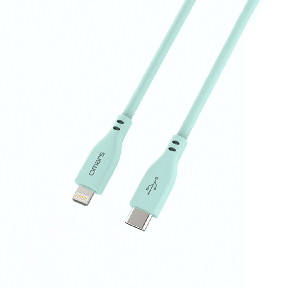 omars USB-C to Lightning Silicone Cable-Green, , large