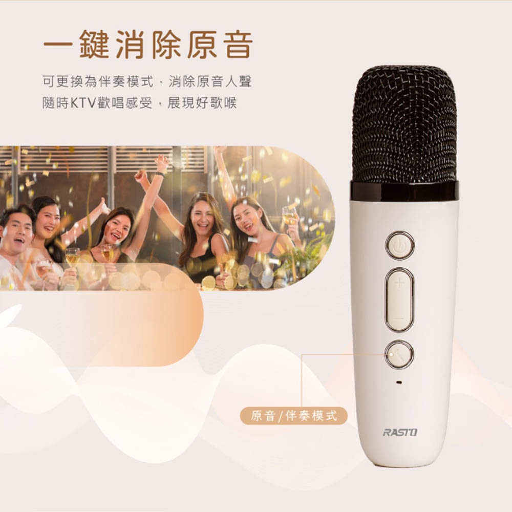 RASTO RD15 10W dual-microphone Bel Canto multi-mode singing Bluetooth 5.3 speaker high-quality surround sound IPX4 waterproof, , large