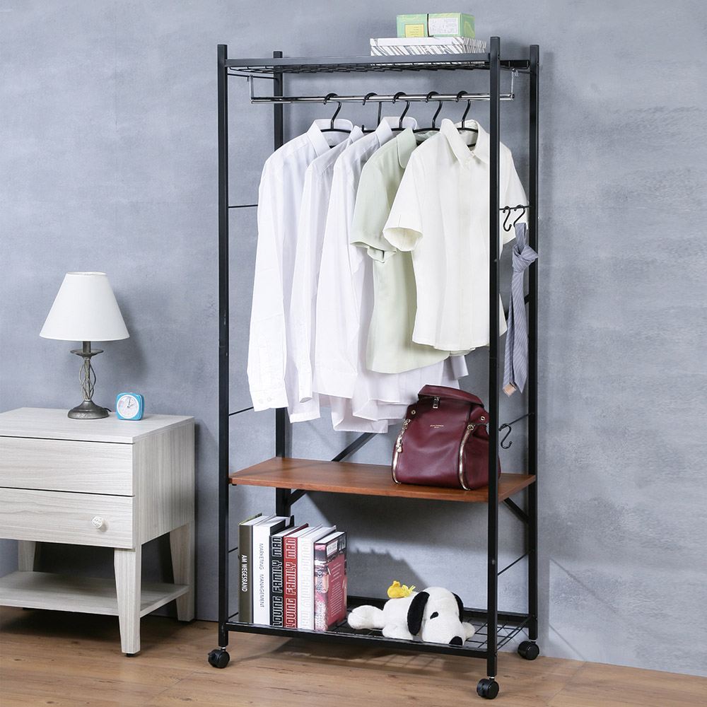 《C&B》Justice移動式置物衣櫥架-寬75cm(衣櫥架/掛衣架/室內衣架/台灣生產), , large