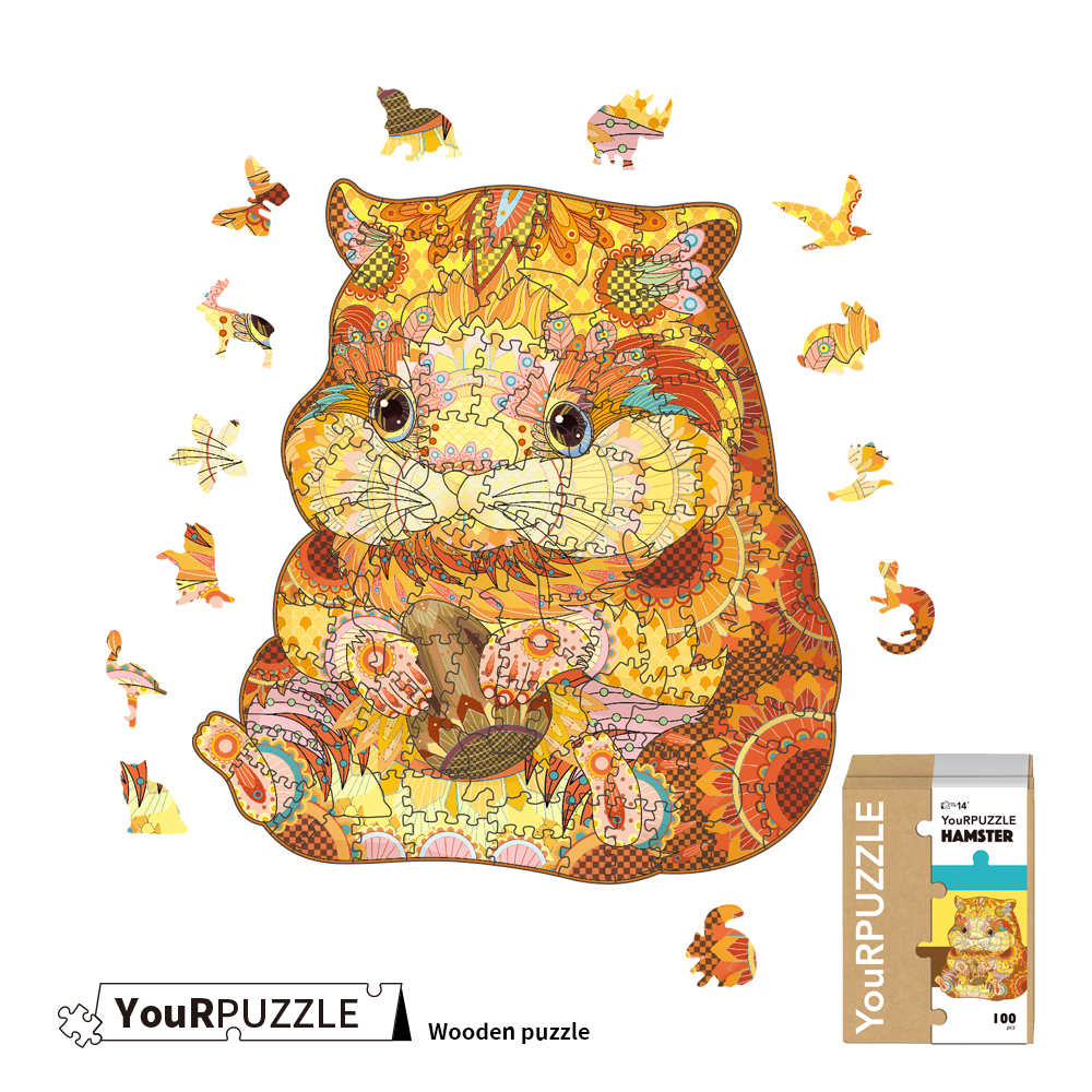 [積木共和國] 【YouRPUZZLE】台灣現貨可愛倉鼠拼圖(檢驗合格木質動物拼圖), , large