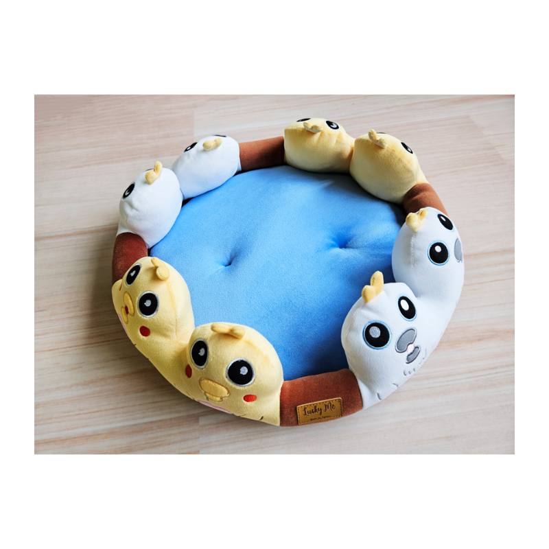 Pet bed with cute animal theme, , large