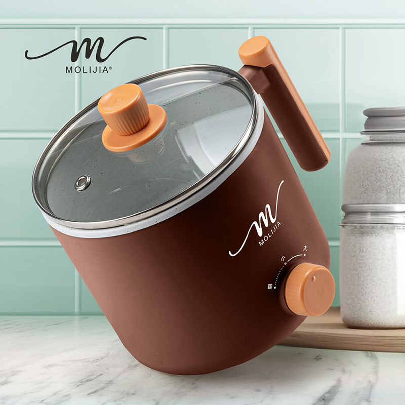 【MOLIJIA】1.8L-M28 Double-Layer Anti-Scalding Non-Stick Fast Cooking Pot- Elegant Brown, , large