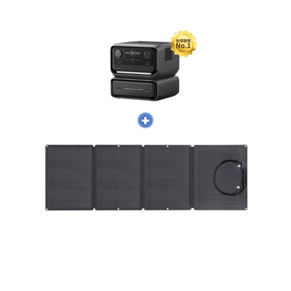 【固士特】EcoFlow RIVER 3 Max 儲能電源組合 ( RIVER 3 Plus＋EB300 )＋110W 太陽能板, , large