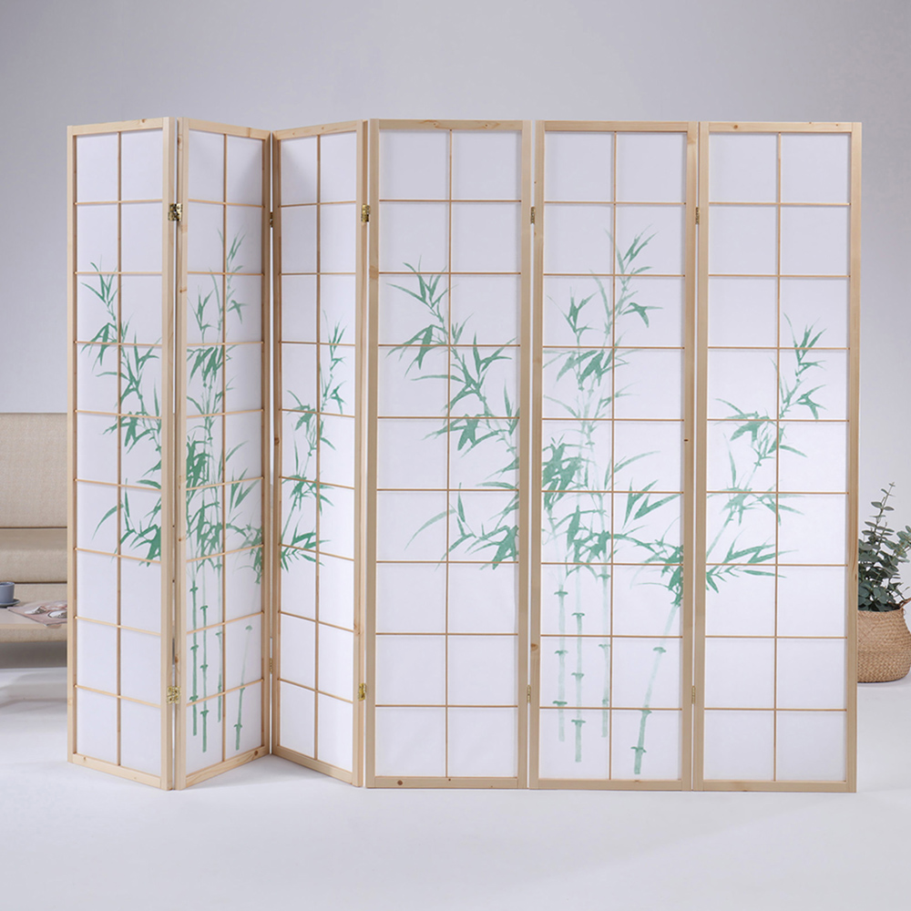 《C&B》超大竹田18格竹花六面屏風/台灣生產, , large