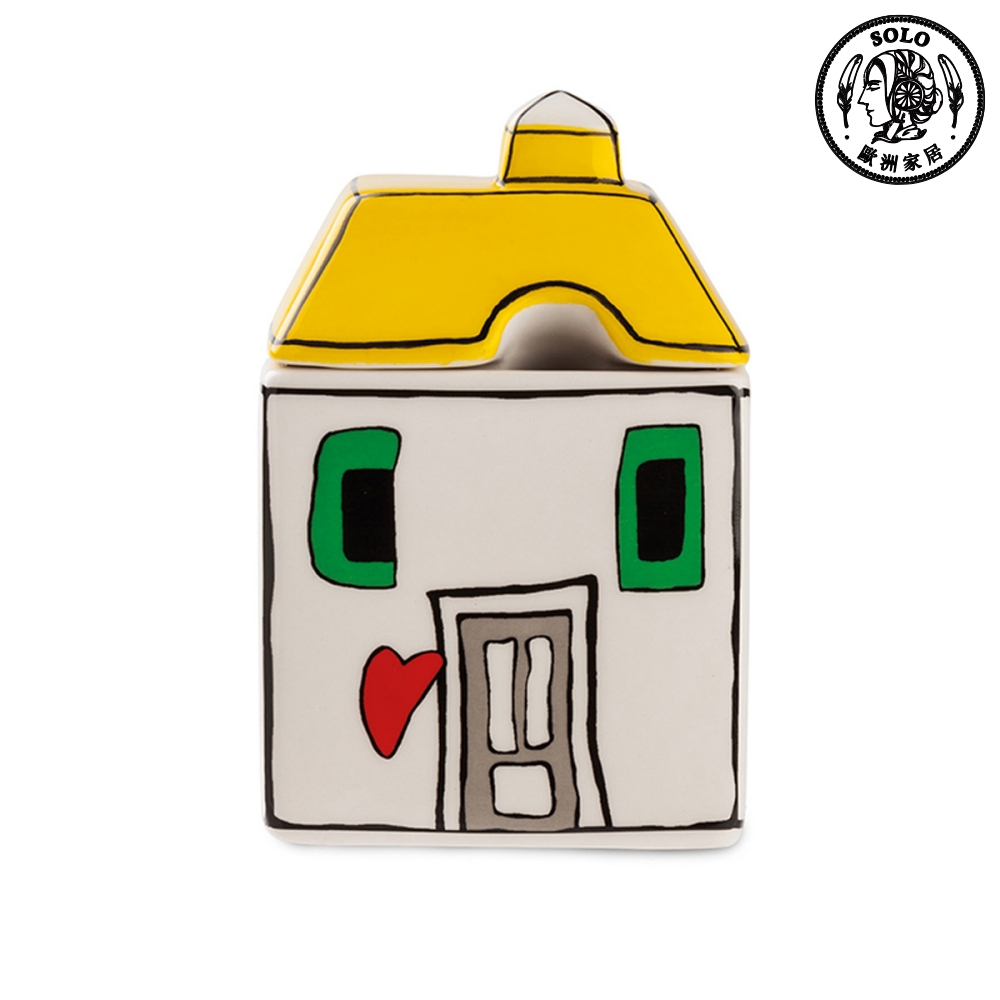【SOLO Vintage】EGAN Italian Pottery Sugar Box European City Series Yellow, , large