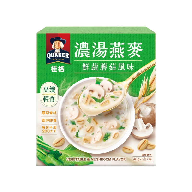 桂格濃湯燕麥-鮮蔬蘑菇風味, , large