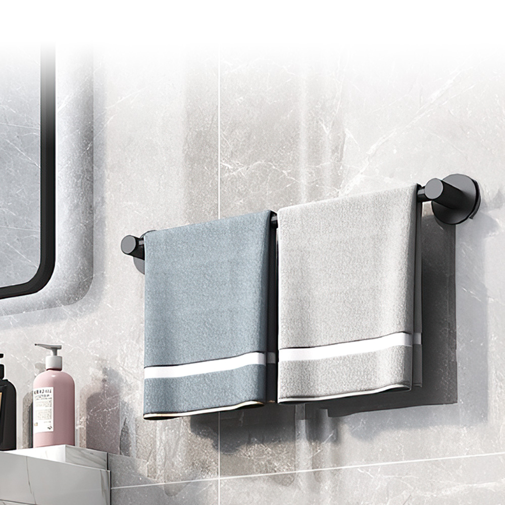 【上手家居】太空鋁毛巾桿 50cm 灰色(浴室毛巾架/浴巾架/免釘毛巾架), , large