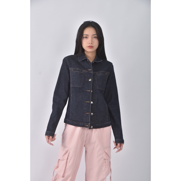 (S) et boite丹寧牛仔質感棉質藍色外套二手衣, , large