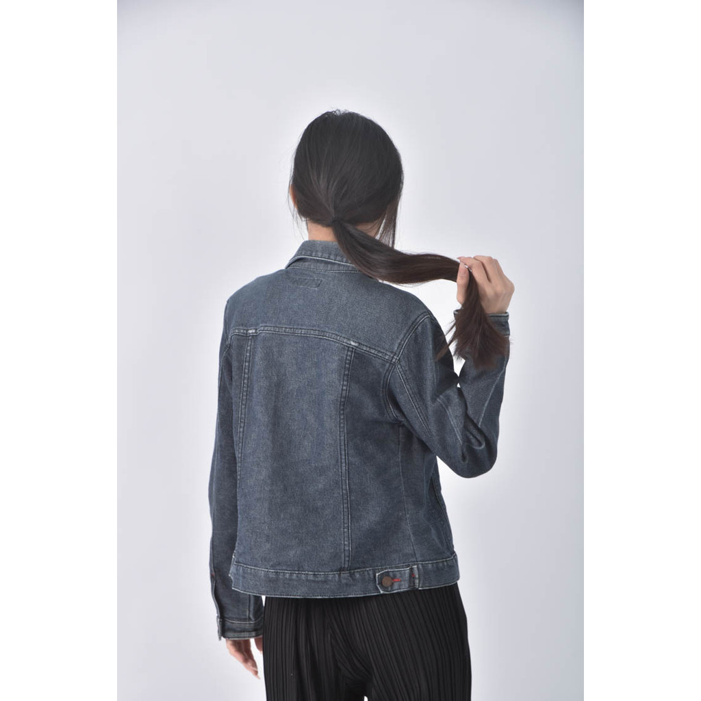 (S) lan basic jeans丹寧牛仔排扣藍色外套二手衣, , large
