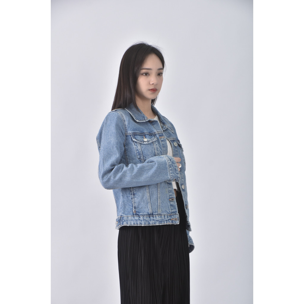 (S) 【金莎私服】zara丹寧牛仔質感棉質藍色外套二手衣, , large