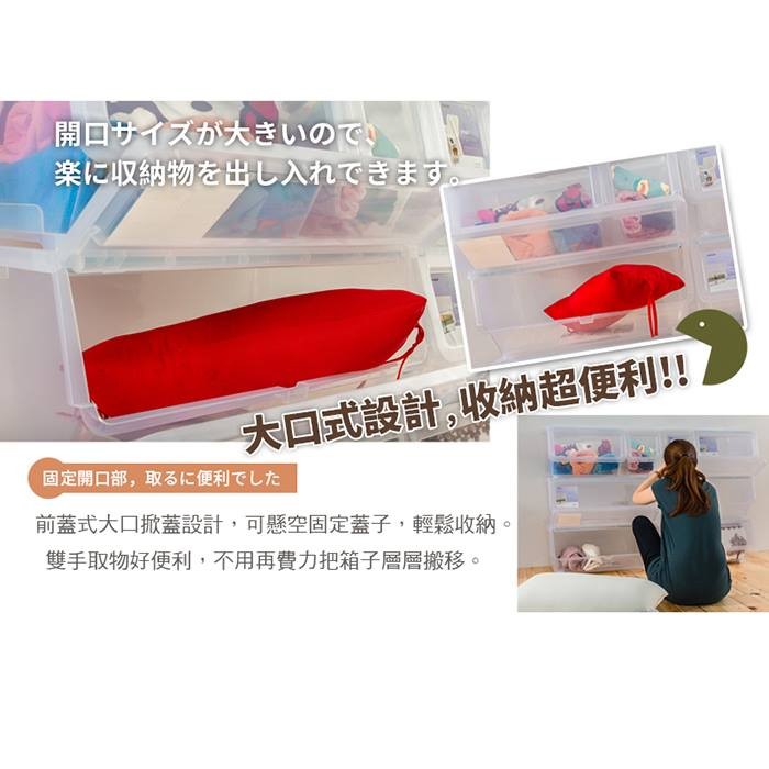 【Y HOUSE】Large-mouthed transparent white storage box Plastic storage box-small, , large
