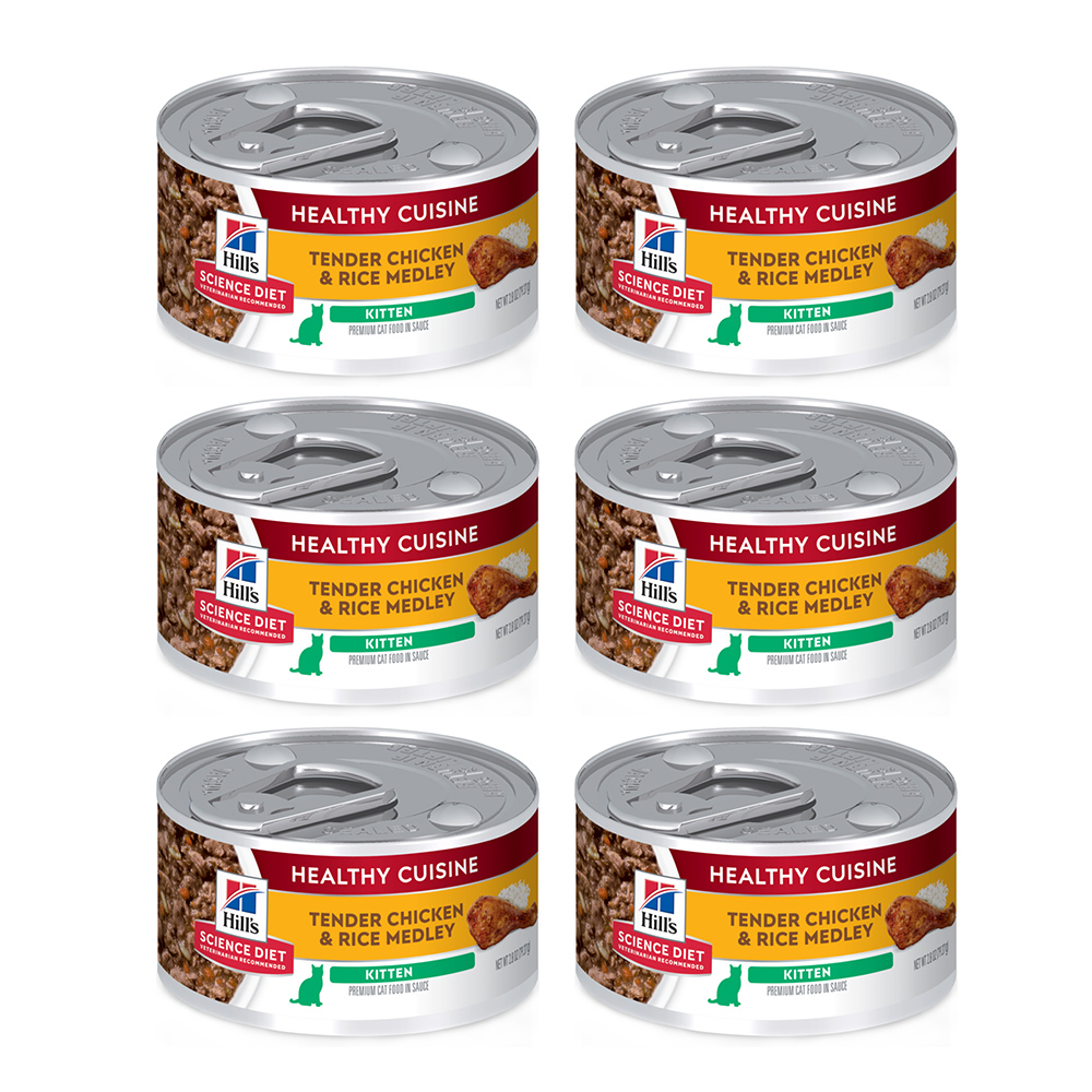【Hills 希爾思】幼貓香烤雞肉燴米飯健康美饌主食罐香烤雞肉 79gX6罐/盒(10447), , large