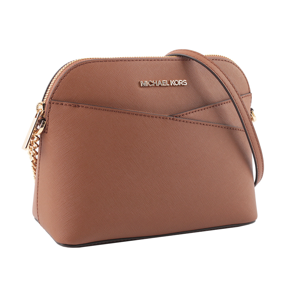 Michael Kors 金字防刮皮革口袋貝殼包/焦糖色, , large