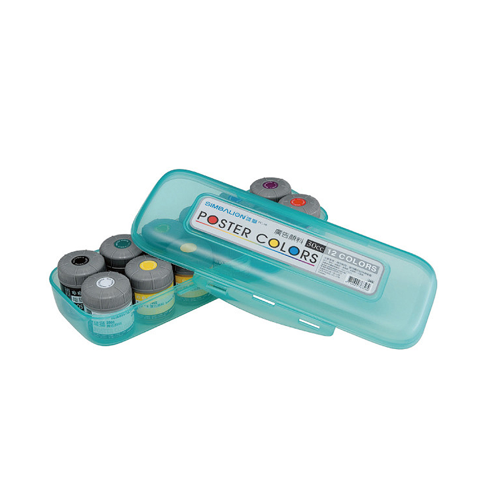 【SIMBALION 雄獅文具】果凍盒12色廣告顏料30cc / 盒 PC-30, , large