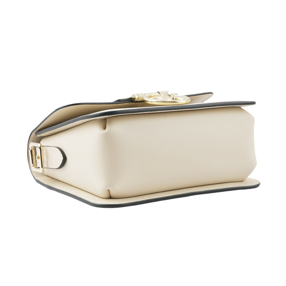 LONGCHAMP S號 BOX-TROT 滑面小牛皮翻蓋斜背包/白紙色, , large