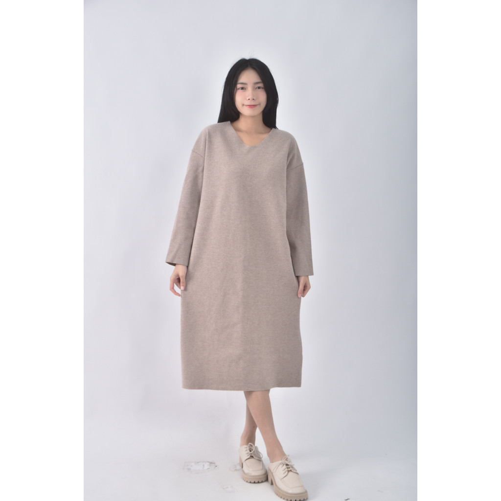 (XL) j room韓牌Ｖ領粉色洋裝二手衣, , large