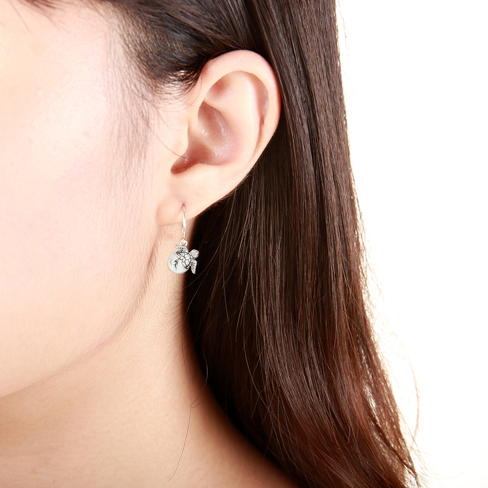【Angel & Me】Baby Sea Turtle birth s925 sterling silver earrings birthday gift, , large