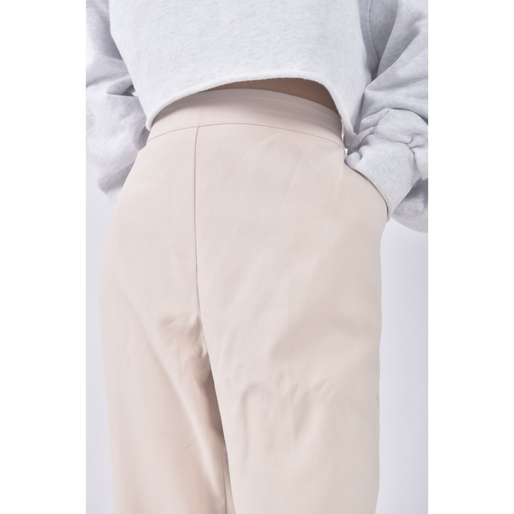 (2XL) 高腰質感西裝杏色長褲二手衣, , large