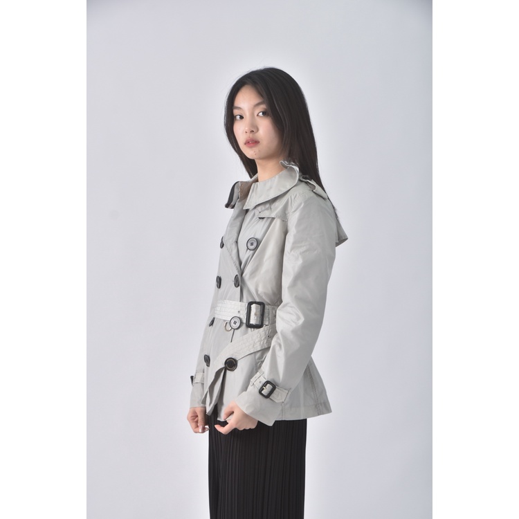 (S) burberry風衣灰色外套二手衣, , large