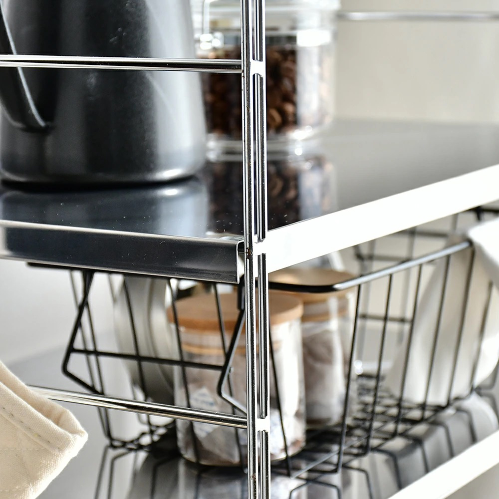 【adachi】日本不鏽鋼製層板可調耐重雙層置物架45cm(廚房收納架/不鏽鋼架/餐廚收納架/電器架), , large