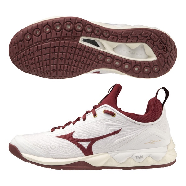 Mizuno Wave Luminous 2 男女 男 排球鞋 運動 比賽 襪套式 止滑 白紅 [V1GA212045], , large