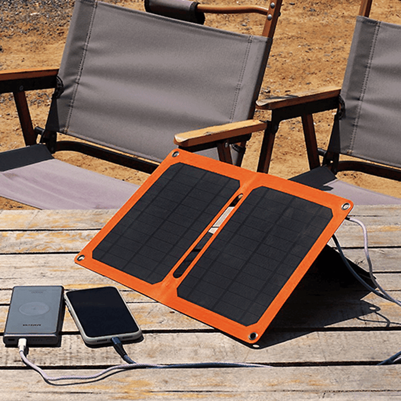 【iSOLAR】10W折疊式太陽能充電器 可接行動電源(買就送5000mAh太陽能行動電源), , large