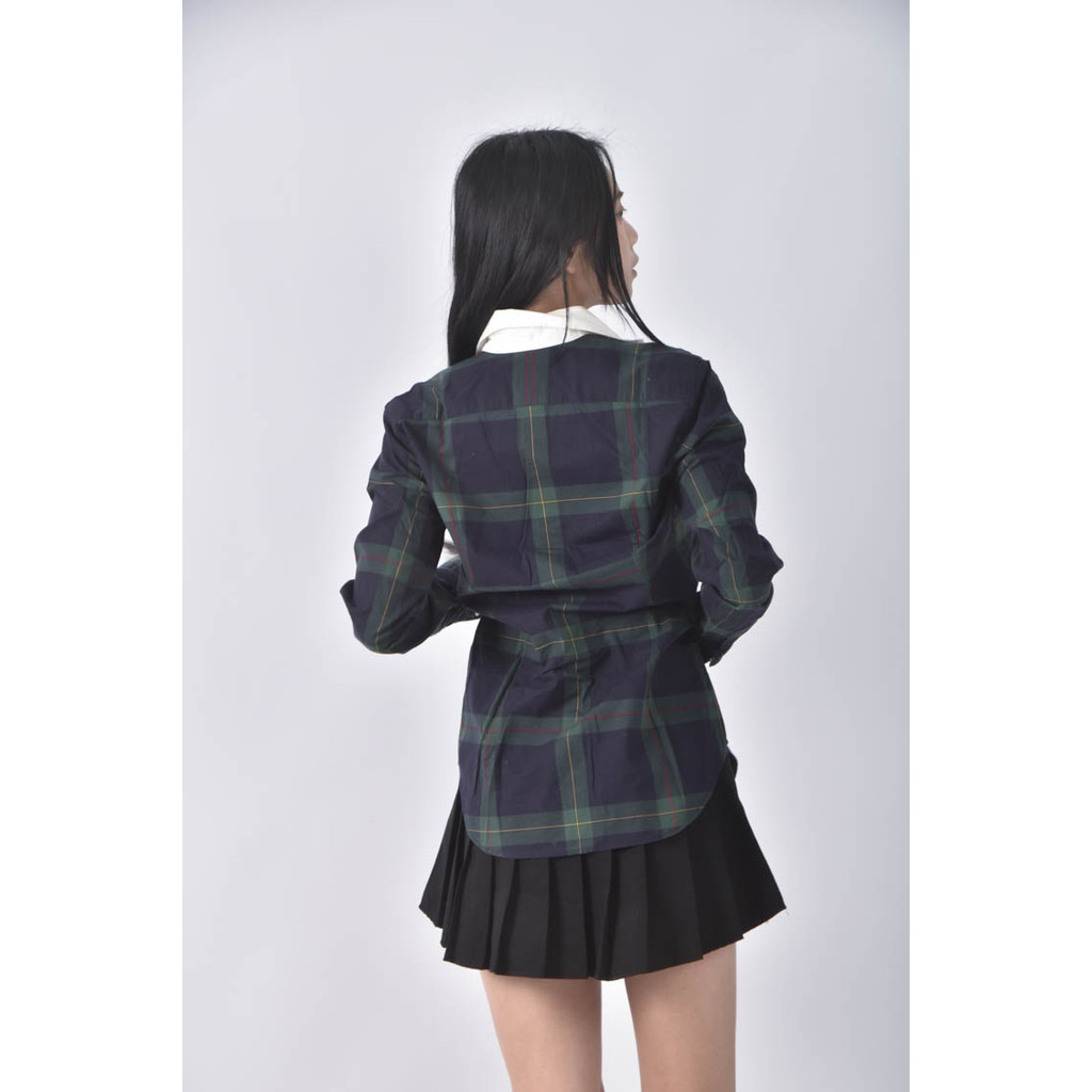 (M) ralph lauren格紋純棉綠色長袖上衣二手衣, , large