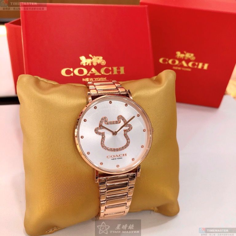 [星晴錶業]COACH手錶,36mm,CH00018白色錶面玫瑰金錶殼玫瑰金色精鋼錶帶款, , large