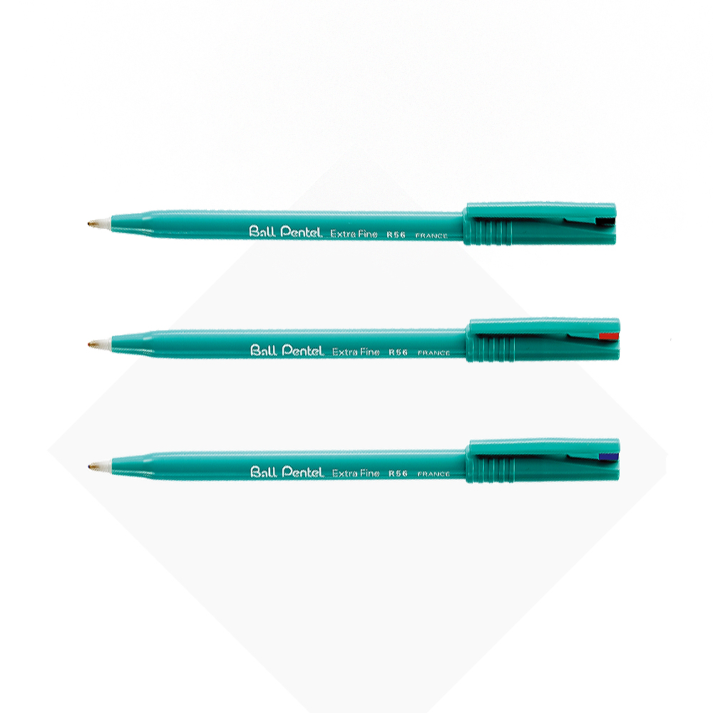 【 Pentel 飛龍 】鋼珠筆 Ball Pentel 0.6mm 12支/盒 R56   -  紅, , large
