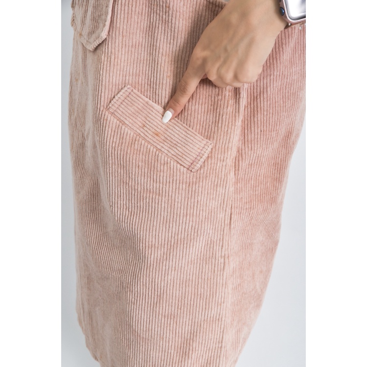 (S) yayige質感吊帶燈心絨粉色洋裝二手衣, , large