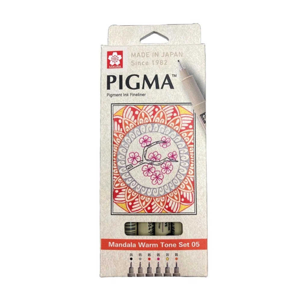 日本 SAKURA PIGMA筆格邁 代針筆套6入組-曼陀羅暖色 / 組 XSDK05-MD6A