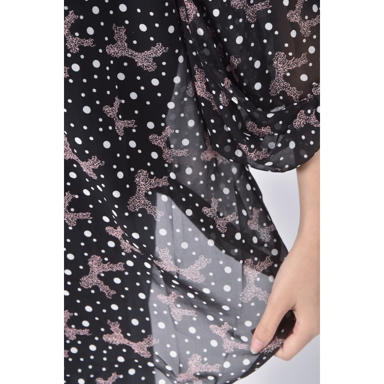 (XL) 點點黑色長袖上衣二手衣, , large